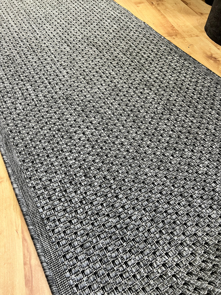 Seaspray Dots Grey Black Runner 67 cm wide | $29 per metre