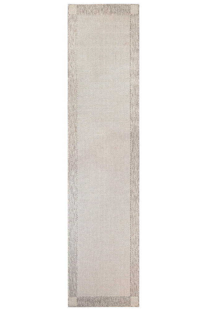 All Seasons Outdoor Cream Grey Fixed Runner