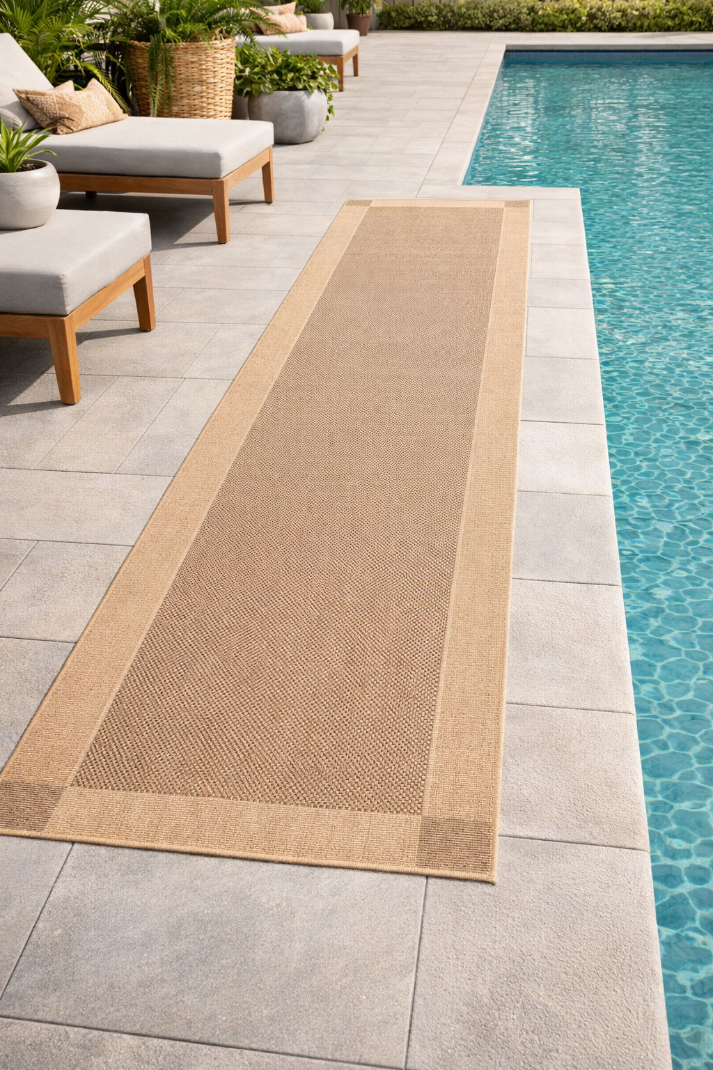 Verandah Black Straw Fixed Runner