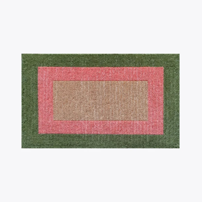 Doormat Green and Pink Border Pattern