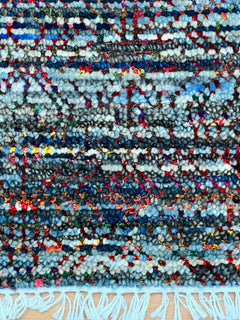Large grass-patterned pure wool and sari silk rug measuring 246 x 305 cm from India, showcasing vibrant natural textures.