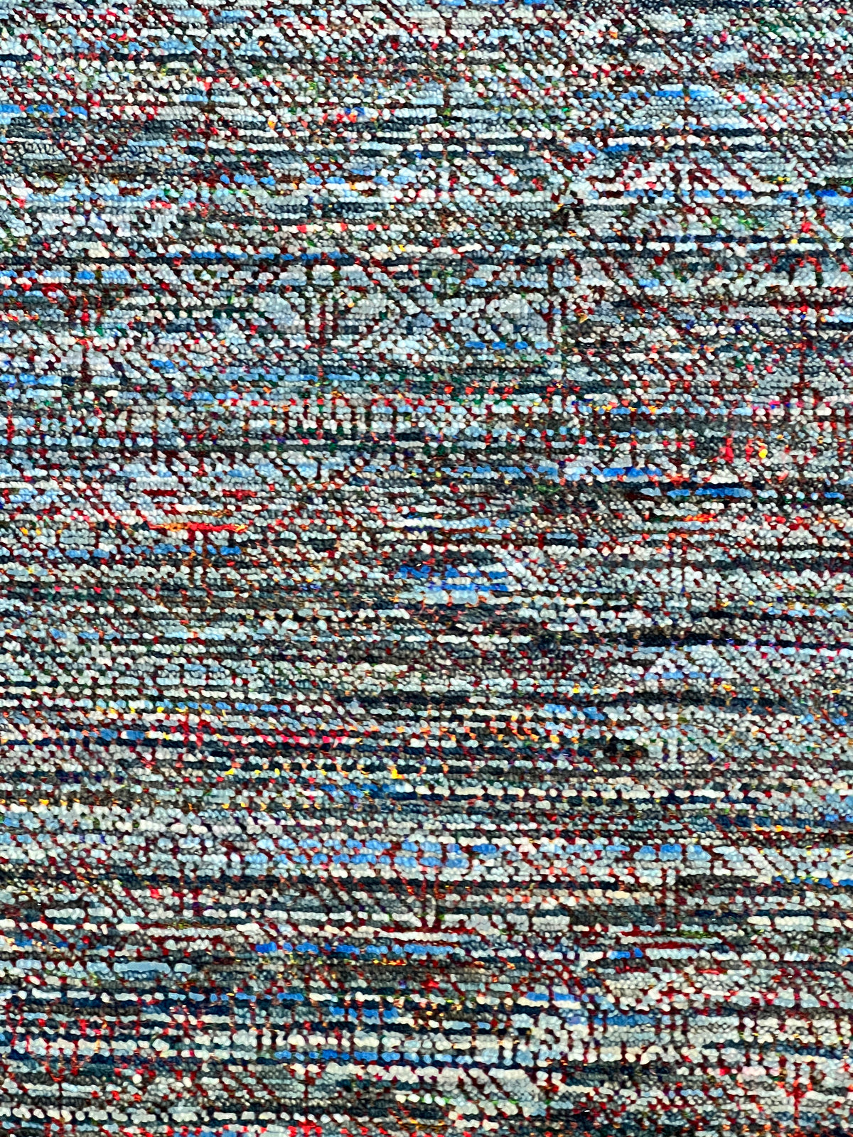 Indian Grass Multi rug, 246 x 305 cm, made from pure wool and sari silk, featuring vibrant, natural grass-inspired patterns.