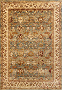 Verona Antique Blue Turkish heat set polypropylene rug with intricate pattern, showcasing rich antique blue tones and detailed design.