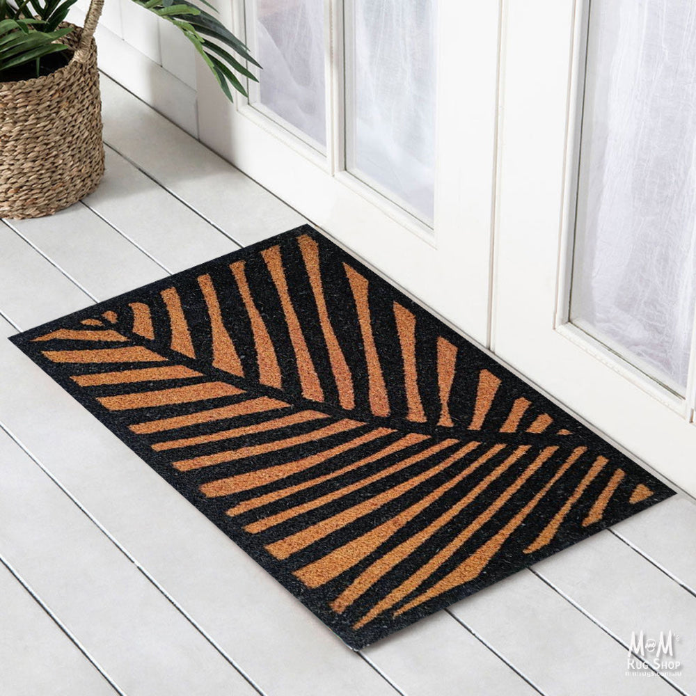 Doormat PVC Coir Black Fern