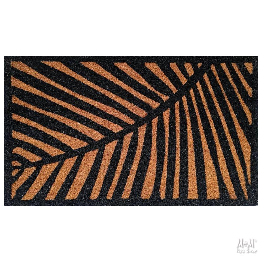 Doormat PVC Coir Black Fern