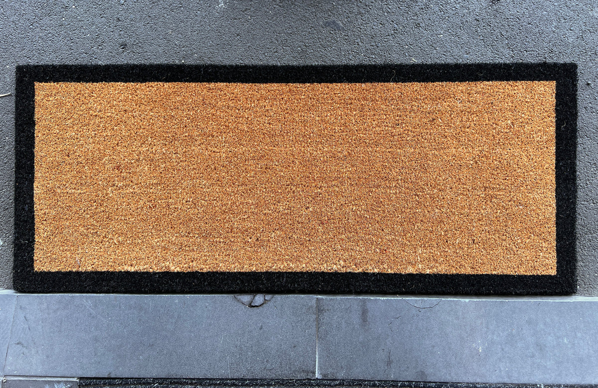 Doormat PVC Coir Black Border Wide