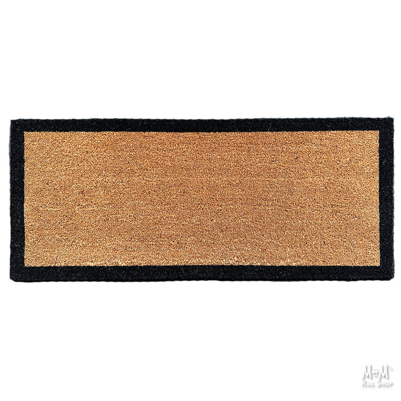 Doormat PVC Coir Black Border Wide-zoom-
