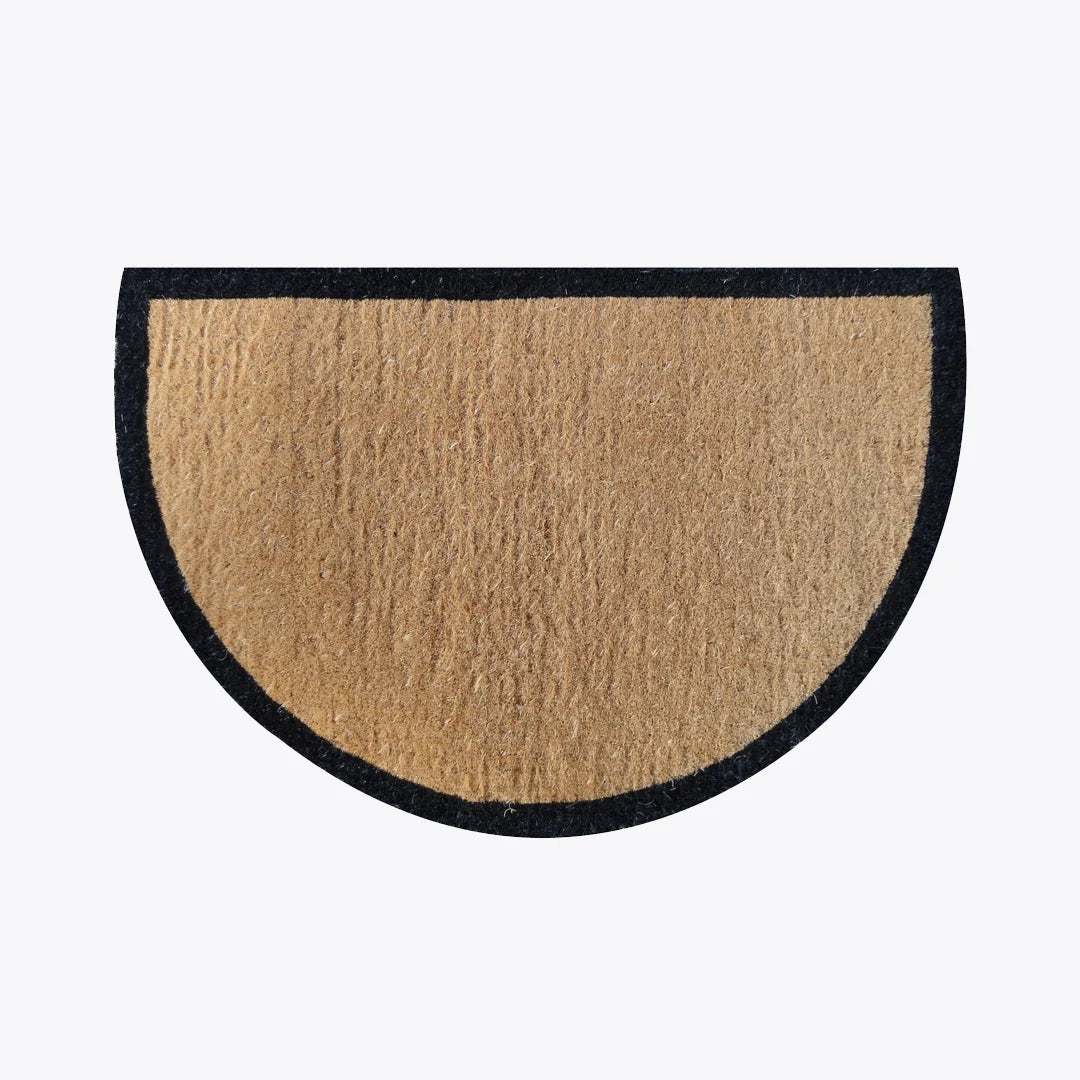 Doormat Half Round Black Border