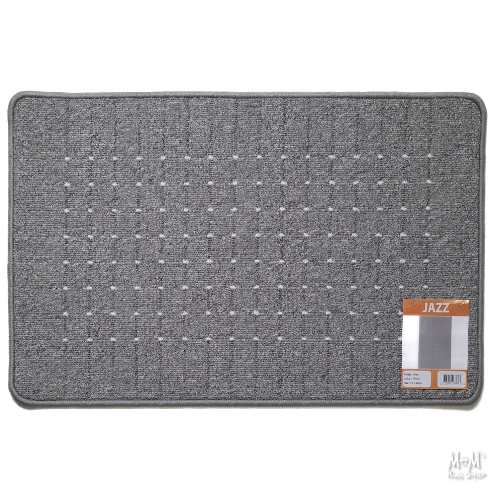 Jazz Grey White Rubber Backed Mats-2