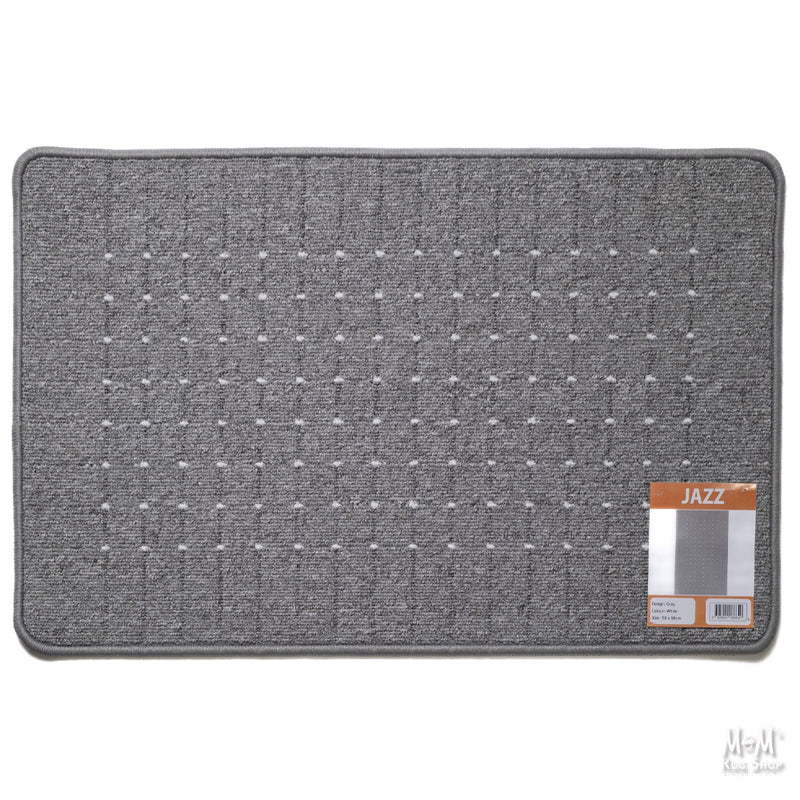 Jazz Grey White Rubber Backed Mats-zoom-