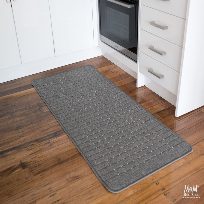 Jazz Grey White Rubber Backed Mats-zoom-