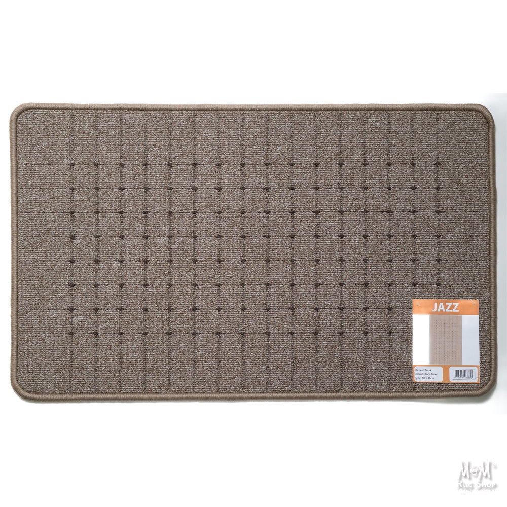 Jazz Taupe Dark Brown Rubber Backed Mats-2