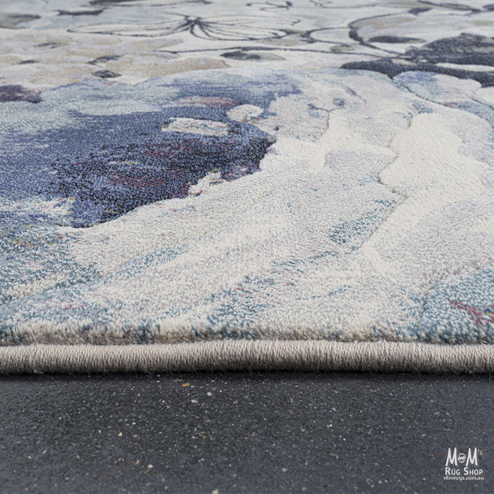 Belgium Kensington Bouquet heat set polypropylene fabric with colorful floral pattern, showcasing vibrant, high-quality material.