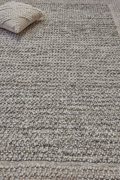 India Liberty Walnut recycled PET rug with a woven pattern, showcasing warm walnut tones and eco-friendly design.