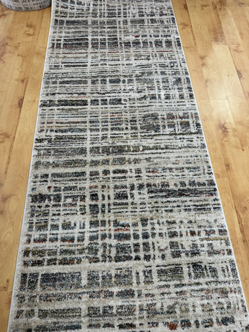 Lusaka Cream Blue Runner 80 cm wide | $75 per metre-zoom-