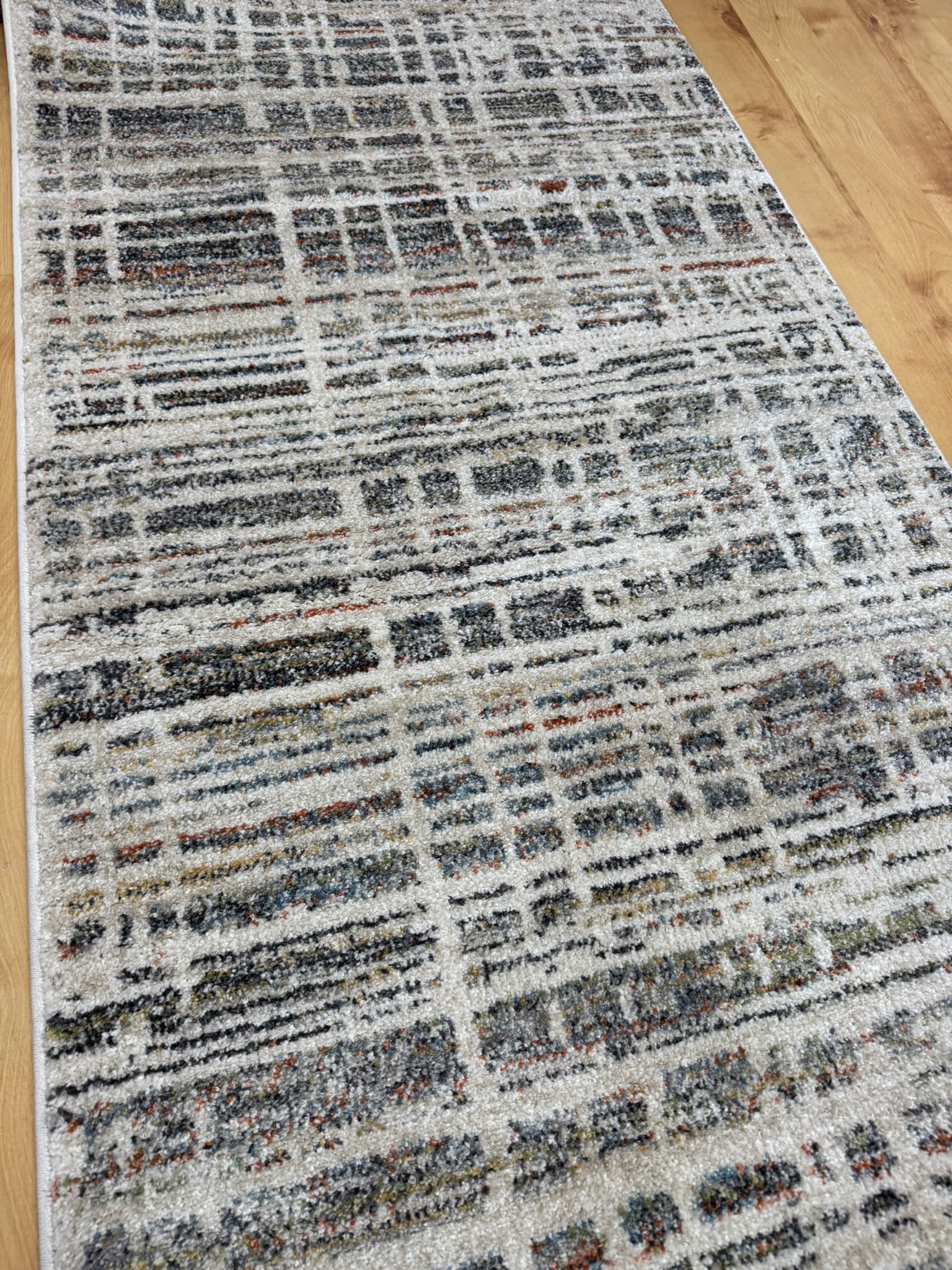 Lusaka Cream Blue Runner 80 cm wide | $75 per metre-zoom-6