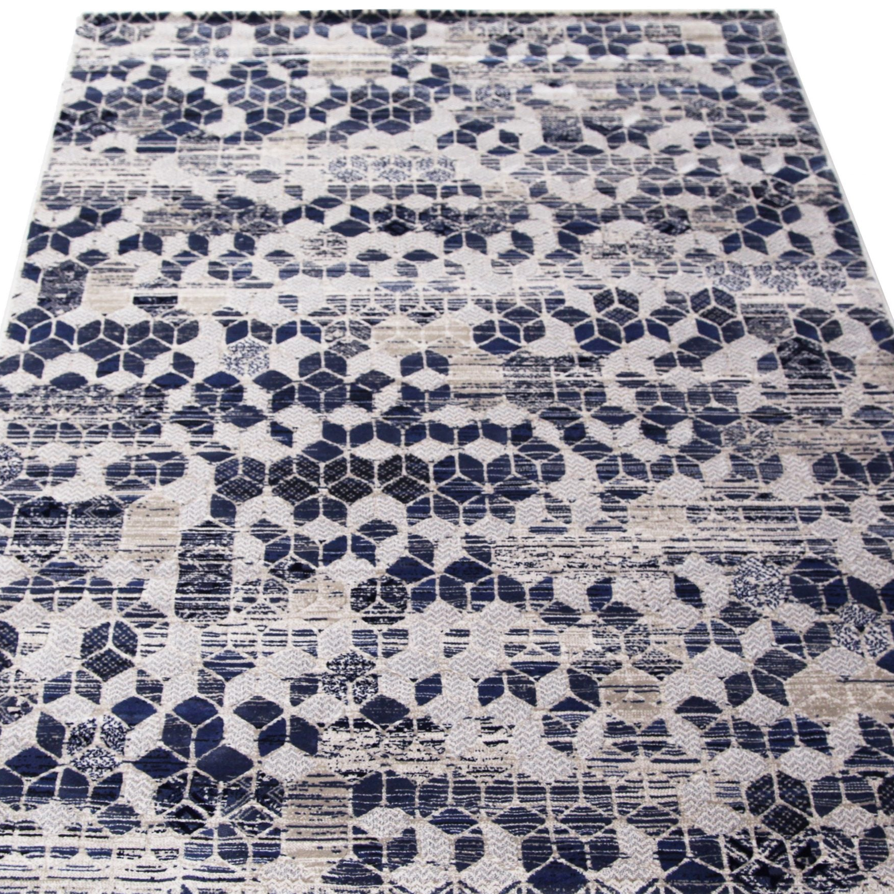 Stamford Mosaic Blue Fixed Runner
