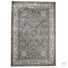 Heat set polypropylene Verona Classic rug in silver grey, showcasing intricate design and soft texture, made by Turkey.
