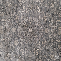Heat set polypropylene Verona Classic rug in silver grey, showcasing a textured pattern and plush surface from Turkey.