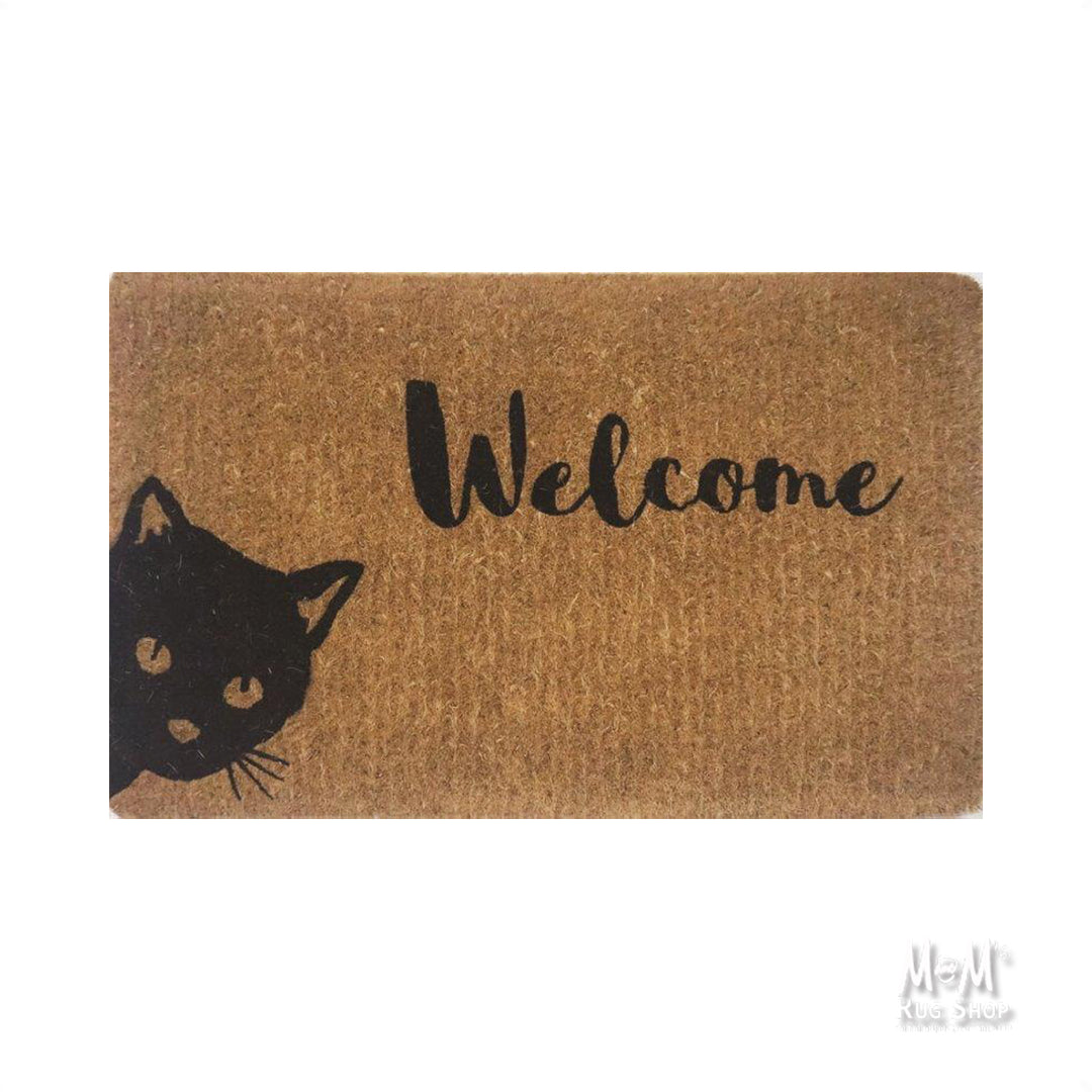 Doormat Coir Bound Edge Welcome Cat