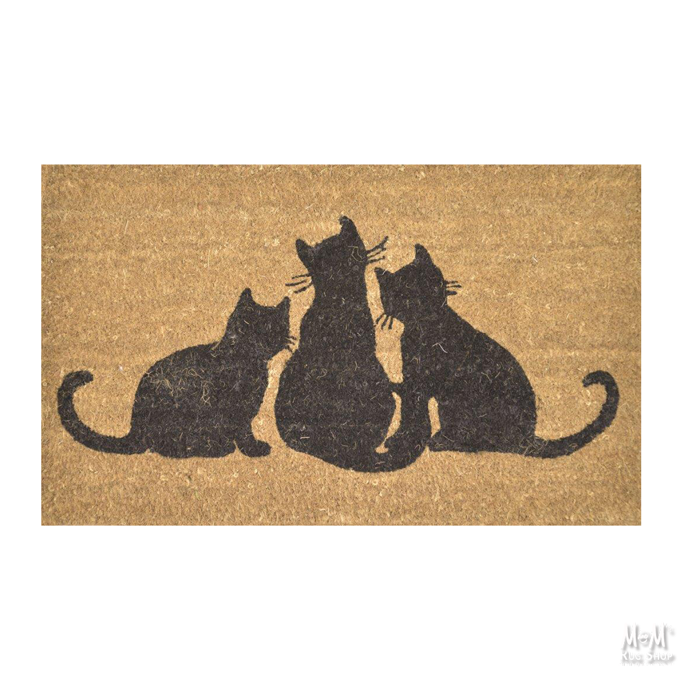 Doormat PVC Coir Cats-1