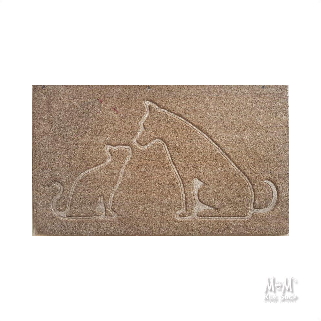 Doormat PVC Coir Cat & Dog Carved