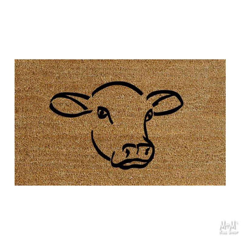Doormat PVC Coir Cow Face-zoom-