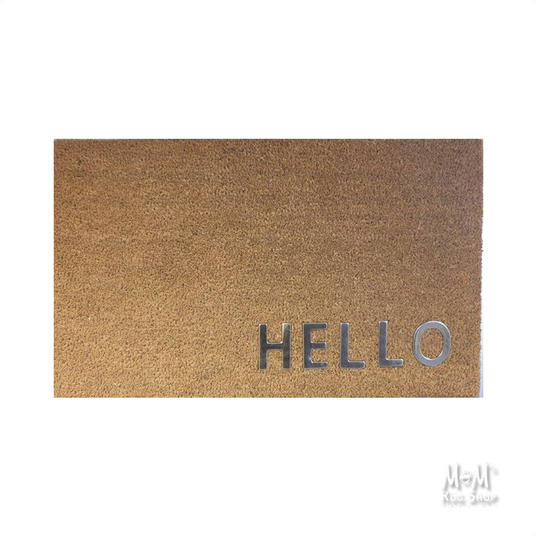 Doormat PVC Coir Hello Silver