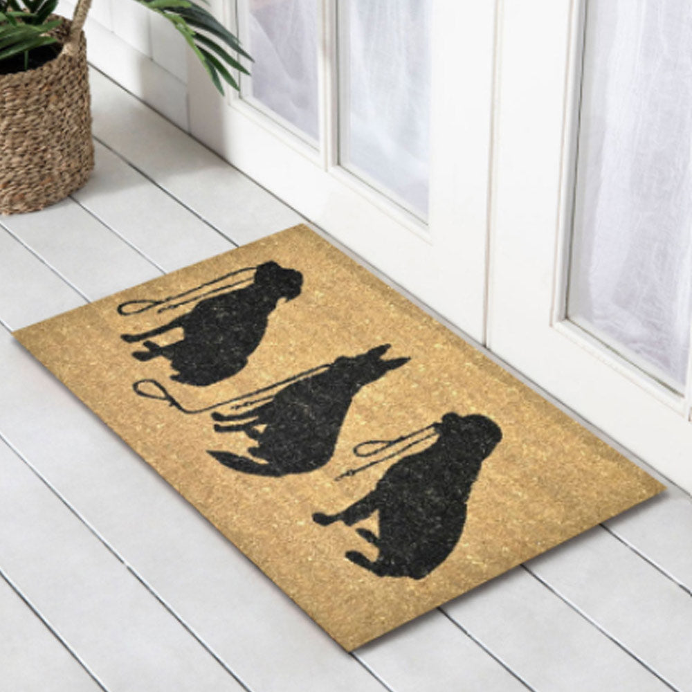 Doormat PVC Coir 3 Dogs