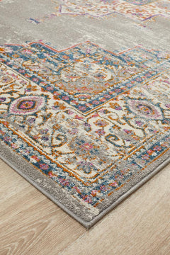 Grey Babylon 211 heat set polypropylene carpet tile from Turkey, showing textured surface and detailed pattern.