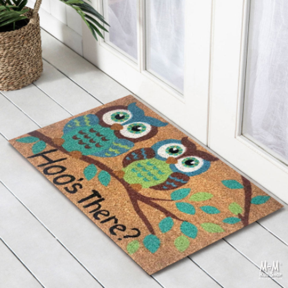 Doormat PVC Coir Hoo's there-1