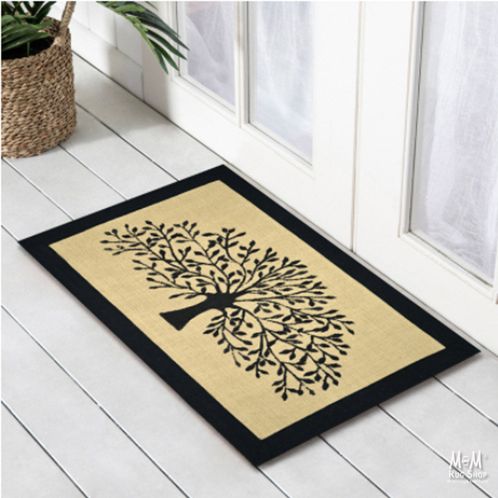 Doormat Jute Tree Black