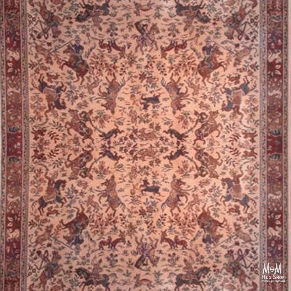 Chiraz Hunting Scene Beige-zoom-1