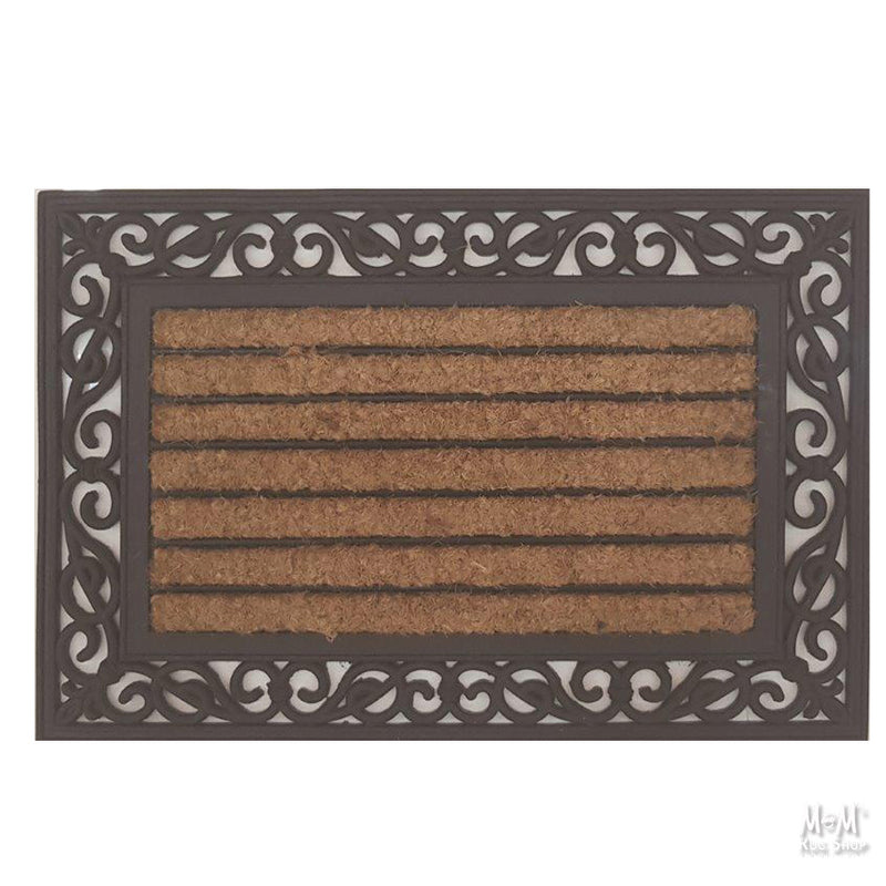 Doormat Rubber & Coir Ribbed 40 x 60 cm-zoom-