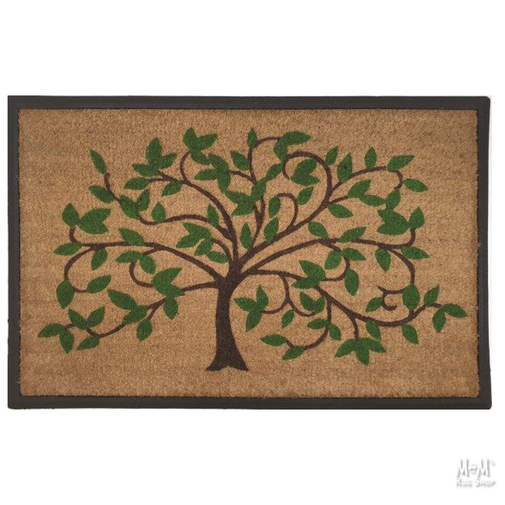 Doormat Rubber & Coir Tree Green