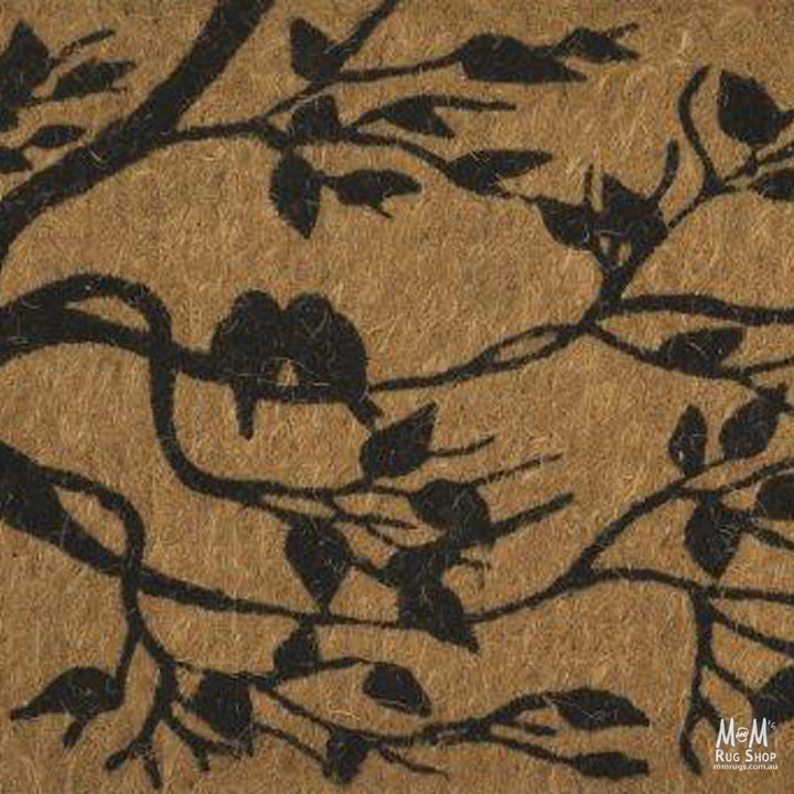 Doormat Coir Bound Edge Birds in Tree