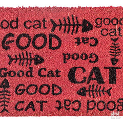 PVC coir doormat with "Good Cat" and "Good Dog" words, available in various sizes, from M and M's Rug Shop.