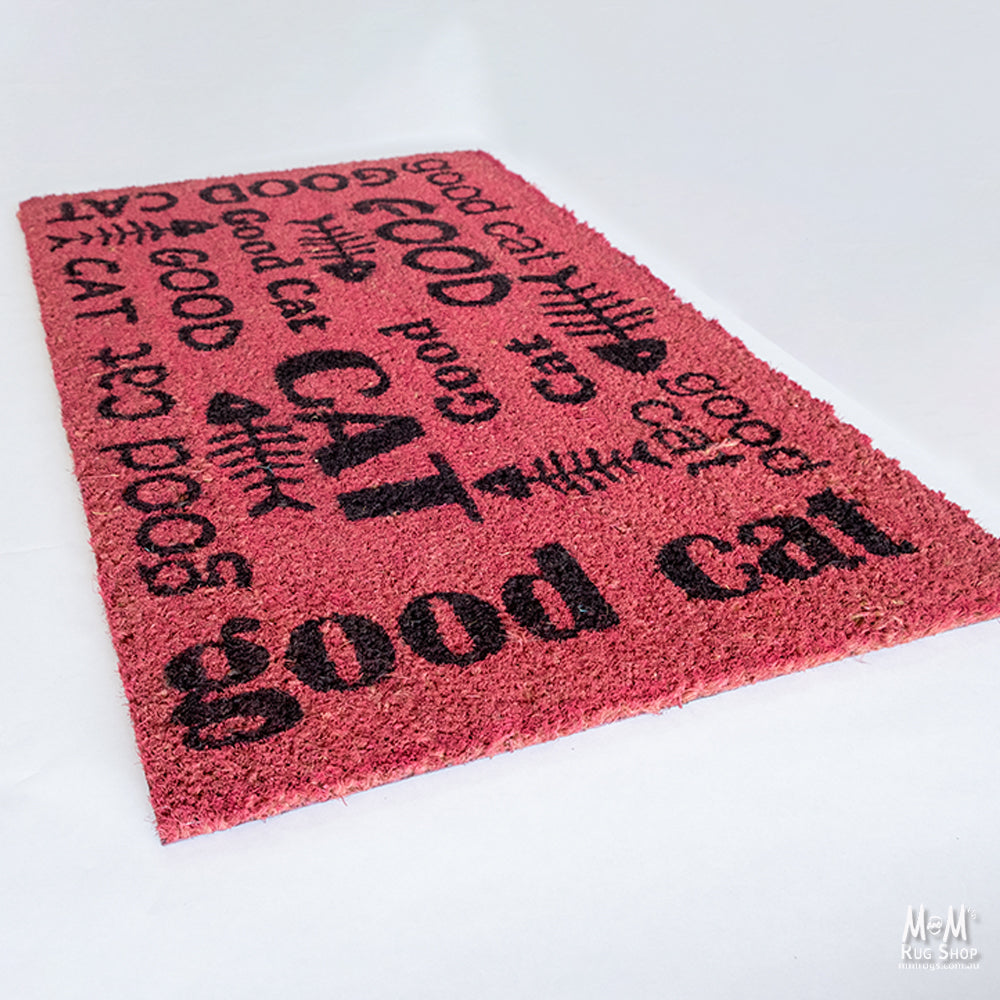 Doormat PVC Coir Cat & Dog Words