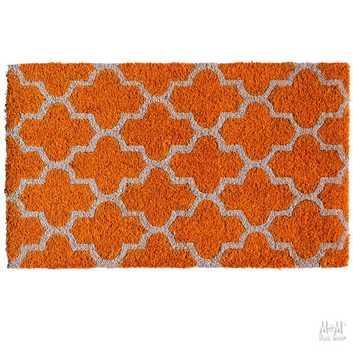 Doormat PVC Coir Orange Tile