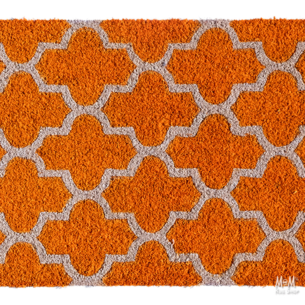 Doormat PVC Coir Orange Tile