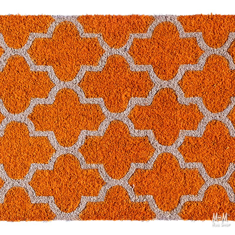 Doormat PVC Coir Orange Tile-zoom-