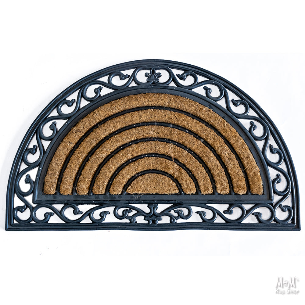 doormat rubber coir half round rug