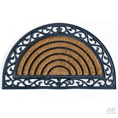 doormat rubber coir half round rug