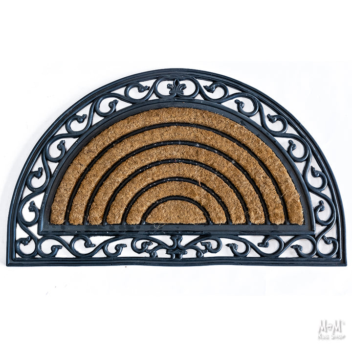 doormat rubber coir half round rug