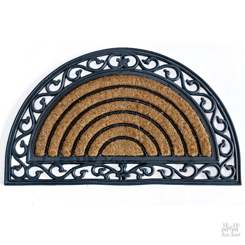 Doormat Rubber & Coir 1/2 Round-zoom-