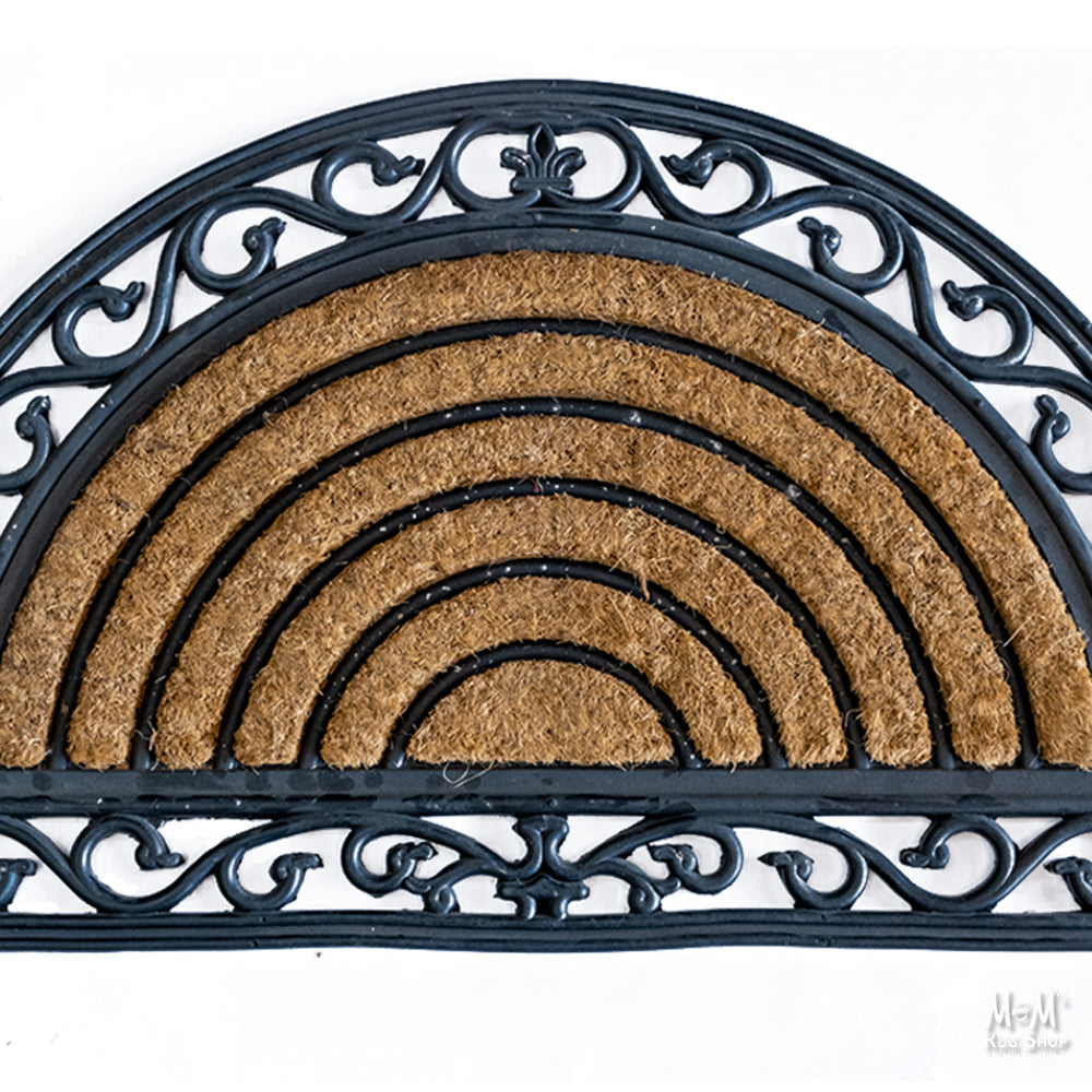 Doormat Rubber & Coir 1/2 Round-zoom-3