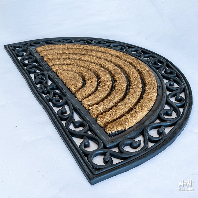 Doormat Rubber & Coir 1/2 Round-zoom-