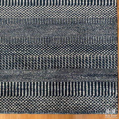 Hamilton Pure Wool Rug in Deep Dark Blue, Indian-made, showcasing a soft, textured deep blue design ideal for home decor.