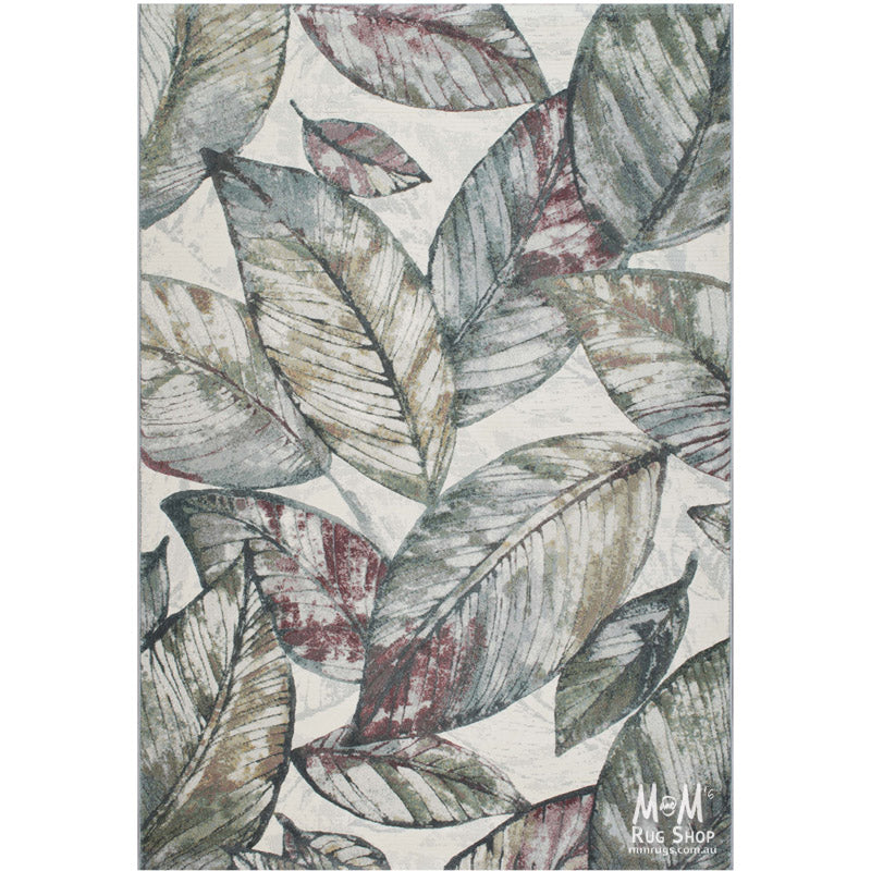 Belgium Kensington Botanic heat set polypropylene rug with intricate floral pattern and vibrant colors.