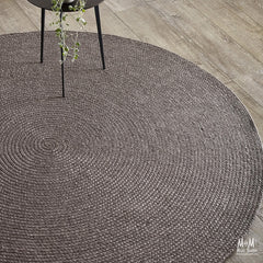 India Paddington Charcoal wool and viscose rug with soft, textured fibers in a modern design.